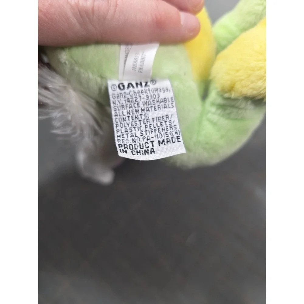 Ganz Frabbit Plush Toy Green Frog Bunny Ears Polka Dot Small NWT